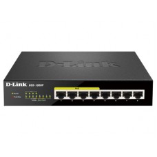 Коммутатор D-Link DGS-1008P/F3A (неуправляемый, с 4PoE+ 60W, настольный/стоечный, матрица 16 Гбит/с, 11.9 Mpps, 8xGbit)