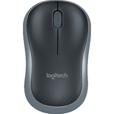 Мышь беспроводная Logitech M185 (910-002252) 3btn+Roll, Black/Grey, mini-приёмник, USB, RTL (ноутбучная мышь для ПК, радио, сенсор оптический, 3 кнопки, колесо с нажатием, цвет серый)