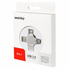 SmartBuy Quad <SB128GBMC15> USB3.0/USB-C/ micro-B/Lightning Flash Drive 128Gb (RTL)