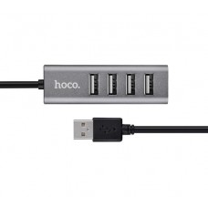 Концентратор Hoco HB1, 4xUSB, темно-серый