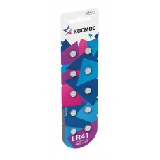 Космос LR41-10 (AG3/192, alkaline, 1.5V) <уп. 10 шт>