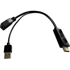 Переходник Buro DisplayPort (m)/HDMI (f) черный (BU-HDMI(F)-DP(M))