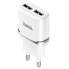 6957531047759 Блок питания 2 USB HOCO C12, 2400mA, пластик, цвет: белый (1/10/100)