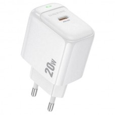 B-13833 BOROFONE BAS43A/ Сетевое ЗУ/ PD + кабель C-C 1m/ Type-C/ Выход: 20W/ White