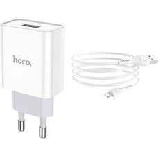 Hoco <C81A SET White> Зарядное устройство USB (Вых. DC5V, USB, кабель microUSB)