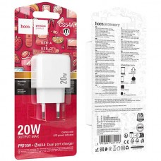 [NEW] HC-31518 HOCO CS54A/ Сетевое ЗУ/ PD + QC 3.0/ 2 USB/ 20W/ White