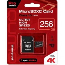 Qumo <QM256GMICSDXC10U3> microSDXC 256Gb Class10 UHS-I U3 + microSD->SD Adapter