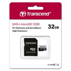 Transcend <TS32GUSD350V> microSDXC Memory Card 32Gb UHS-I U1 + microSD->SD Adapter