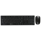OKLICK Wireless Keyboard & Optical Mouse <240M Black> (Кл-ра, USB,FM+Мышь 4кн, Roll, USB, FM) <1091253>