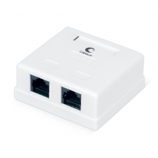 WS-8P8C-Cat.6-2 Cabeus WS-8P8C-Cat.6-2 Розетка компьютерная RJ-45(8P8C), категория 6, двойная, внешняя, Dual IDC