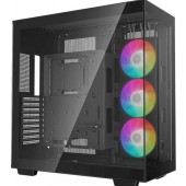 Корпус ATX Без БП Deepcool CH780 (R-CH780-BKADE41-G-1) (Tempered Glass, 1xUSB-A 3.2 5Гбит/с, 1xUSB-C 3.2 5Гбит/с, 3x120mm ARGB Fan, HD Audio+Mic, 2x3.5", 3x2.5", VGA MAX 480mm, CPU MAX 132mm, пылевые фильтры) Black