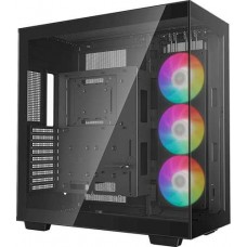 Корпус ATX Без БП Deepcool CH780 (R-CH780-BKADE41-G-1) (Tempered Glass, 1xUSB-A 3.2 5Гбит/с, 1xUSB-C 3.2 5Гбит/с, 3x120mm ARGB Fan, HD Audio+Mic, 2x3.5", 3x2.5", VGA MAX 480mm, CPU MAX 132mm, пылевые фильтры) Black