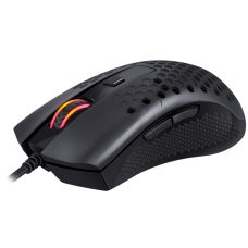 Мышь проводная игровая Redragon Storm Basic черная, 6 кнопок, 12400 DPI, черная, легкая (71122)