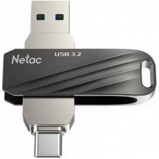 USB3.2 32Gb Netac US11 (NT03US11C-032G-32BK) USB 3.2 Type-A/Type-C (5 Гбит/сек), раскладной корпус, металл, цвет черный
