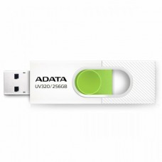 USB3.2 256Gb ADATA UV320 (AUV320-256G-RWHGN) USB 3.2 Type-A, пластик, выдвижной разъем, черный/зеленый