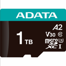 Micro SDXC 1Tb ADATA Premier Pro (AUSDX1TUI3V30SA2-RA1) (1 ТБ, класс 10, UHS-I (класс U3), чтение: 100 МБ/с) RETAIL с адаптером