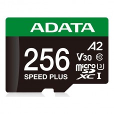 Micro SDXC 256 Gb ADATA SPEED PLUS (UD256GUI3V30A2SP-RA1) (256ГБ, класс 10, UHS-I (класс U3), запись - 140 Мбайт/сек, чтение - 160 Мбайт/сек) RETAIL с адаптером