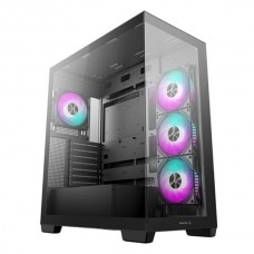 Корпус ATX Без БП Deepcool CG580 4F Black (R-CG580-BKADA4-G-1) (Tempered Glass, 2xUSB-A 3.2 5Гбит/с, 1xUSB-C 3.2 5Гбит/с, 4x120mm ARGB Fan, HD Audio+Mic, 2x3.5", 3x2.5", VGA MAX 410mm, CPU MAX 176mm, пылевые фильтры) Black