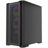 Корпус MicroATX Без БП Powercase ByteFlow Micro Black LE(CAMBFB-A4-LE) (Tempered Glass, 2xUSB 2.0, 1xUSB-A 3.2 5Гбит/с, 4х120mm ARGB fans, HD Audio+Mic, VGA MAX 305mm, CPU MAX 160mm, пылевые фильтры) Black