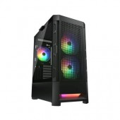 Корпус ATX Без БП Cougar Airface (CGR-5ZD1B-AIR) (Tempered Glass, 1xUSB 2.0, 2xUSB-A 3.2 5Гбит/с, 1x120mm FAN, HD Audio+Mic, VGA MAX 330mm, CPU MAX 190mm, пылевые фильтры) Black