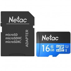 Карта памяти Micro SD 16 GB Netac UHS-I (Class 10) + адаптер (NT02P500STN-016G-R)