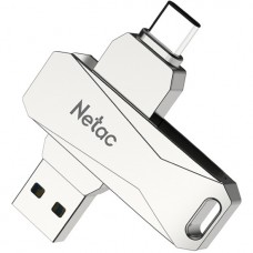 USB3.2 128Gb Netac U782C (NT03U782C-128G-32PN) (Type-A/Type-C (5 Гбит/сек), раскладной корпус, металл, скорость 110/30 МБ/с, цвет серебристый)
