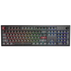 Клавиатура Montech MKey Darkness (MK105DR) / игровая / механическая / Gateron G Pro 2.0 Red - линейные свитчи 45гр. / пластик - PBT / MDA профиль кейкапов / регулируемая RGB (18 режимов) / подключение USB-A / тихий клик / 107 клавиш (полноразмерная)