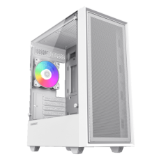 Корпус ATX Без БП GameMax Storm 2 MW (Tempered Glass, U3x1+U2x1+TYPE-C(U2), Combo Audio, 5*120MM ARGB Fan(FN12A-S6), 1*120MM ARGB Fan(FN12A-M6), HD Audio+Mic, VGA MAX 330mm, CPU MAX 155mm, пылевые фильтры) White