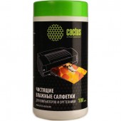 Влажные чистящие салфетки Cactus CS-T1002 для компьютеров и оргтехники (туба 100 шт.)