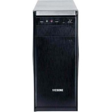 Корпус ATX Vicsone F4X 500W (VP-500s) (Стенка с перфорацией для вентиляции, 2xUSB3.0, 1xUSB2.0, HD Audio+Mic, 2x3.5", 2x2.5", VGA MAX 330mm, CPU MAX 160mm) Black (аналог F3X)